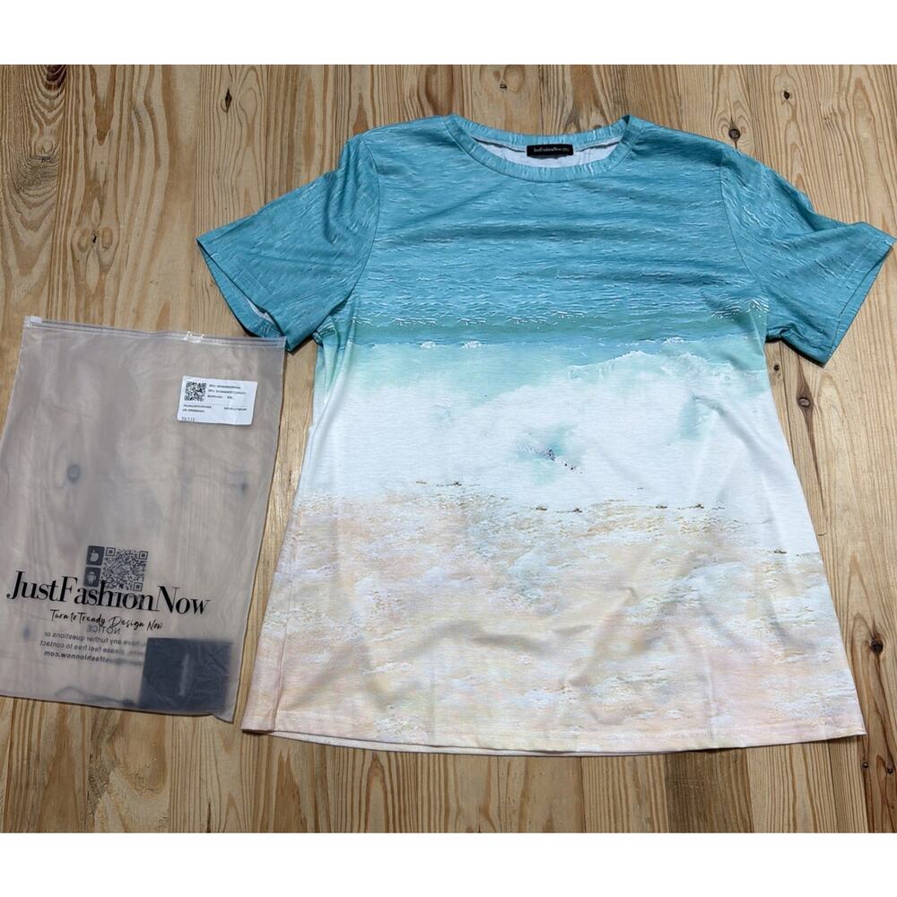 NWT Just Fashion Now Short Sleeve Shirt sz 2XL beach ocean